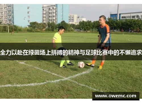 全力以赴在绿茵场上拼搏的精神与足球比赛中的不懈追求